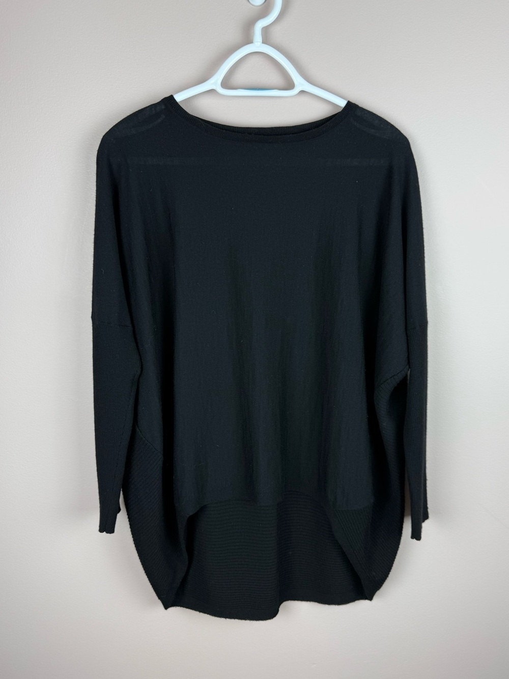 Lafayette 148 New York | Wool ribbed Long Sleeve Top Black medium